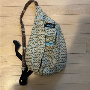 Kavu Geometric Sling Bag - Brown and Blue